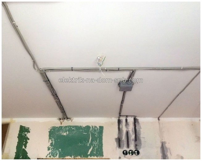 Монтаж кабеля на дюбель хомут к потолку