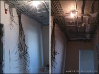 Монтаж и замена электропроводки по потолку